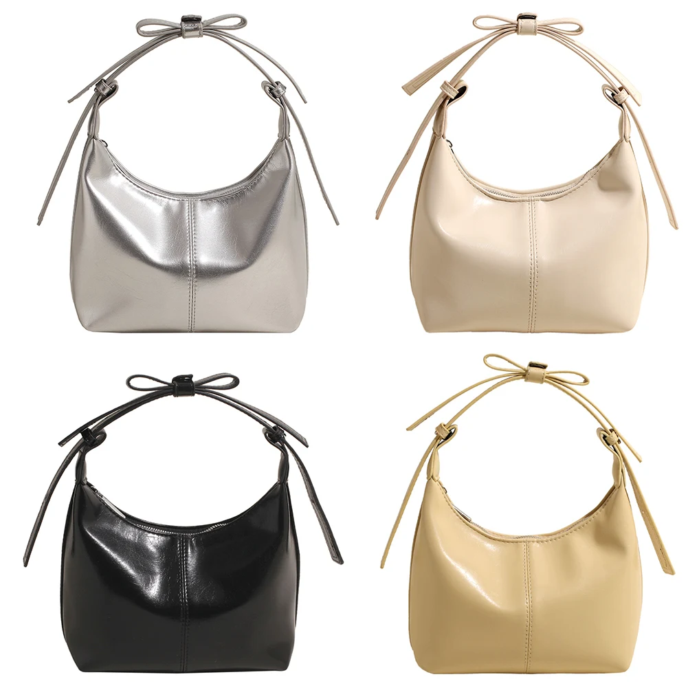 Bolsa Hobo de couro PU com alça ajustável, bolsa crossbody na moda, bolsa monocromática para mulheres e meninas, moda