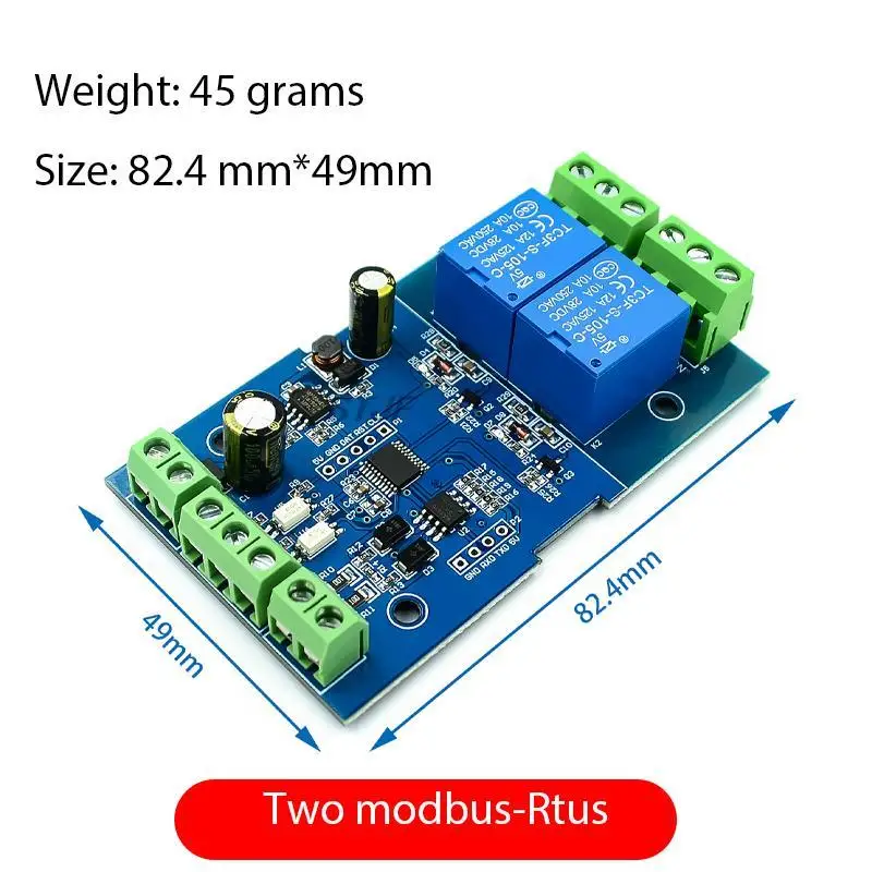 Modbus-Rtu 1/2 Channel 7-24V Relay Module Switch Modbus RTU 4 Channel Relay Output 12V Switch Input 485 Communication TTL Pin He