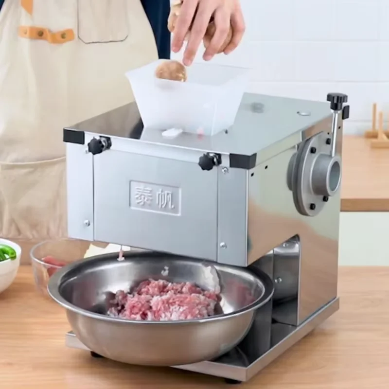 Машина для резки мяса и овощей из нержавеющей стали, измельчитель, электрическая слайсер для еды, коммерческий многофункциональный нож для измельчения 220 В/110 В, руководство