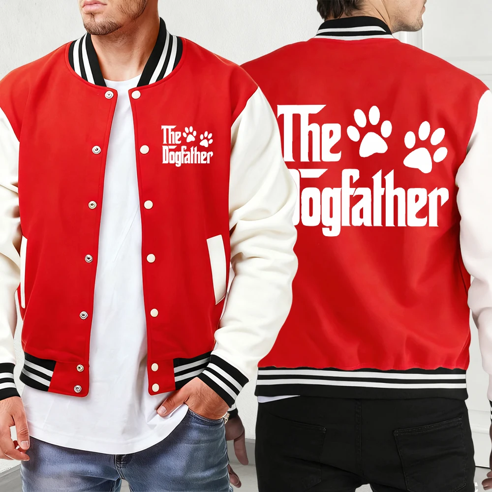 

Куртки с принтом букв и лапы для собак, отеков, мужская свободная мягкая одежда, базовая спортивная жилетка на пуговицах, винтажная бейсбольная майка