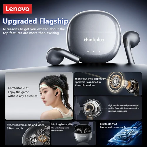 Imagen 2 del producto Original Lenovo LP2 Pro TWS auriculares Bluetooth auriculares para juegos auriculares deportivos música cancelación de ruido llamada HD auriculares inalámbricos