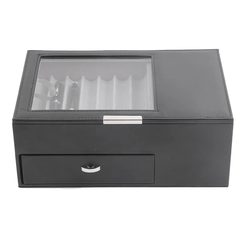 

ABLN-1 Piece 13 Grid Wooden Pen Display Storage Box Transparent Window Stationery Case Pen-Collection B