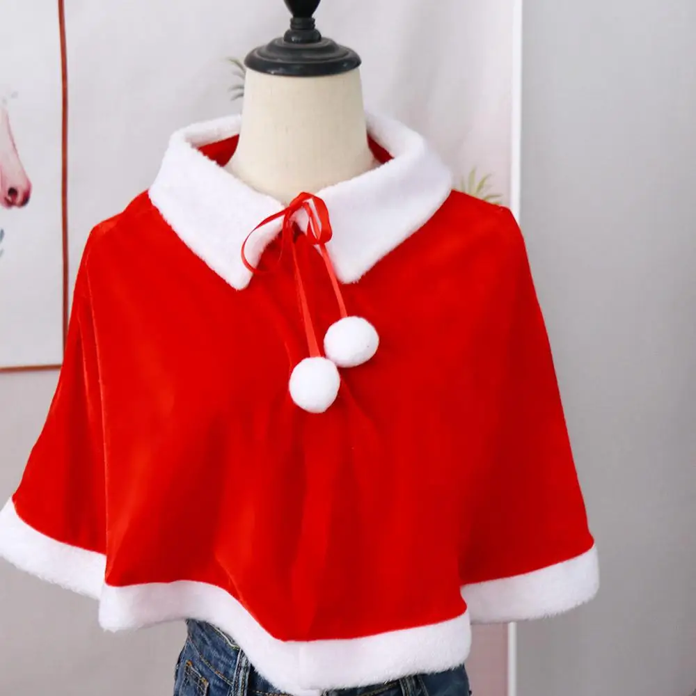 Chal para niña, capa roja, disfraz de Papá Noel, Otoño Invierno, capa de Navidad, capa de Navidad, Ponchos con capucha para mujer, disfraz de Cosplay