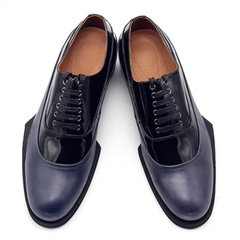 New Fashion Men Oxford Shoes Genuine Leather Lace Up Handmade Modern Shoes British Gentleman Shoes