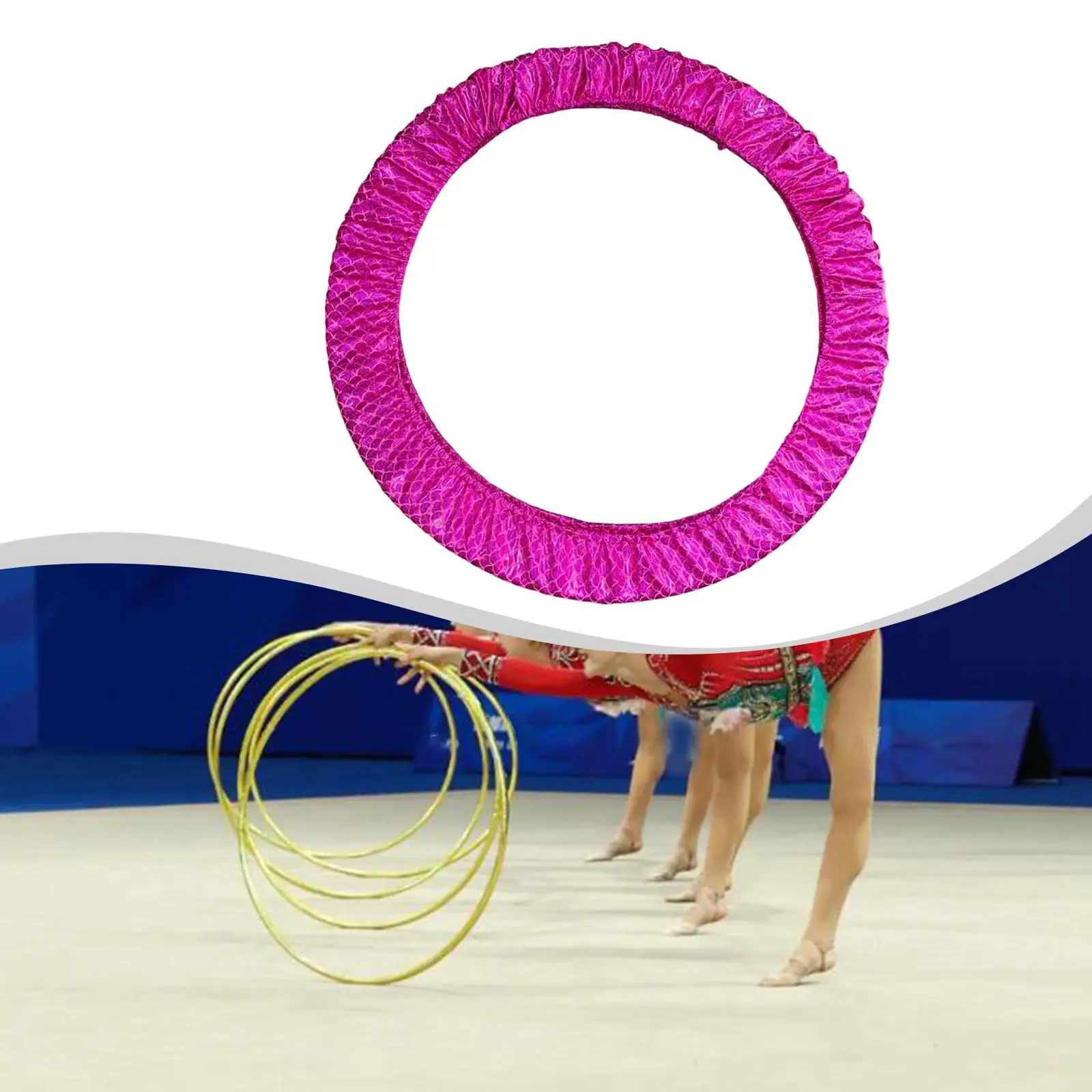 Portable Gymnastic Ring Protector Scratch Guard Polyester Elastic Cover for Rhythmic Hoop Up to