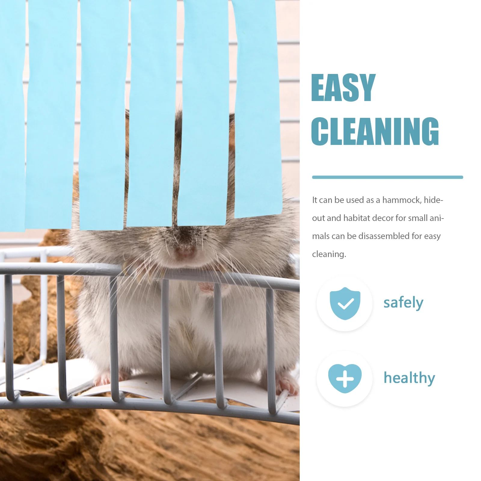 

2Pcs Pet Hamster Tent Corner Hideout Small Pet Sleeping Hammock Tassel Tent Rabbit Supplies Pink Sky-Blue