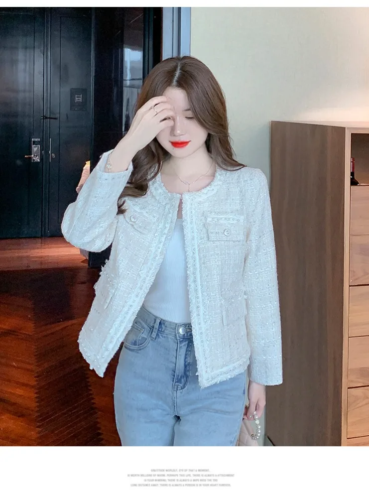 Primavera outono 2024 novo sle ort casaco feminino personali Thiened flanela jaet alta qualidade item mais vendido redondo ne...