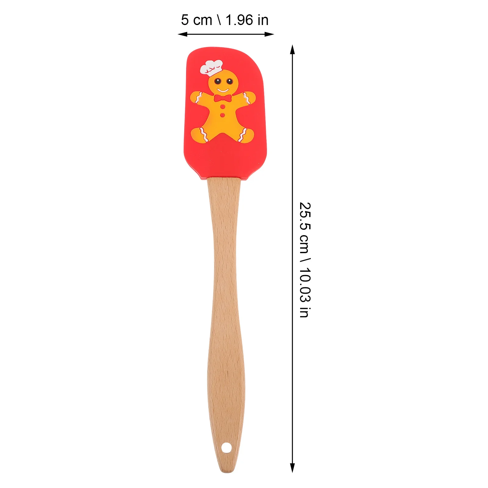 

1pcs Christmas Shovel Silicone Spatula Wooden Handle Gingerbread Pattern Baking Tool Heat-Resistant Cake Cream Spreader Xmas