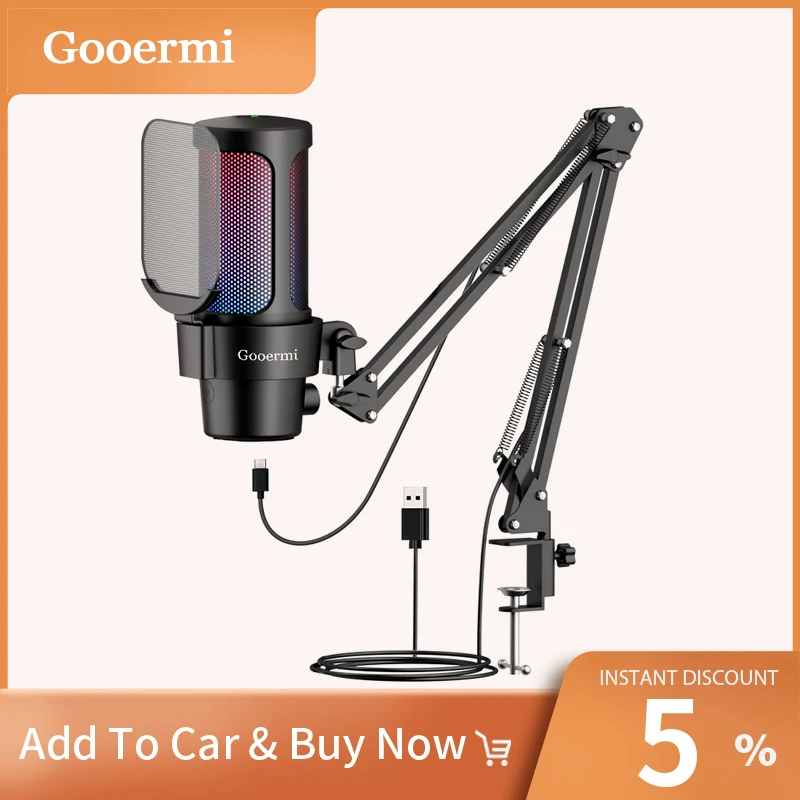 

Микрофон Gooermi GMI-M8S игровой конденсаторный проводной с подставкой