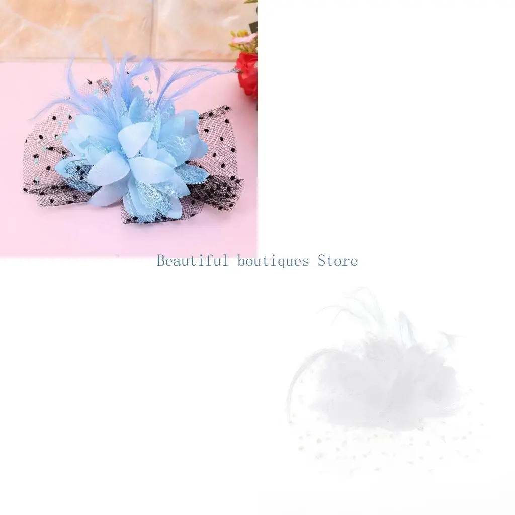 

U4LF Аксессуары для волос Модные цветочные женские чародеи Коктейльная шляпа для чаепития Головные уборы