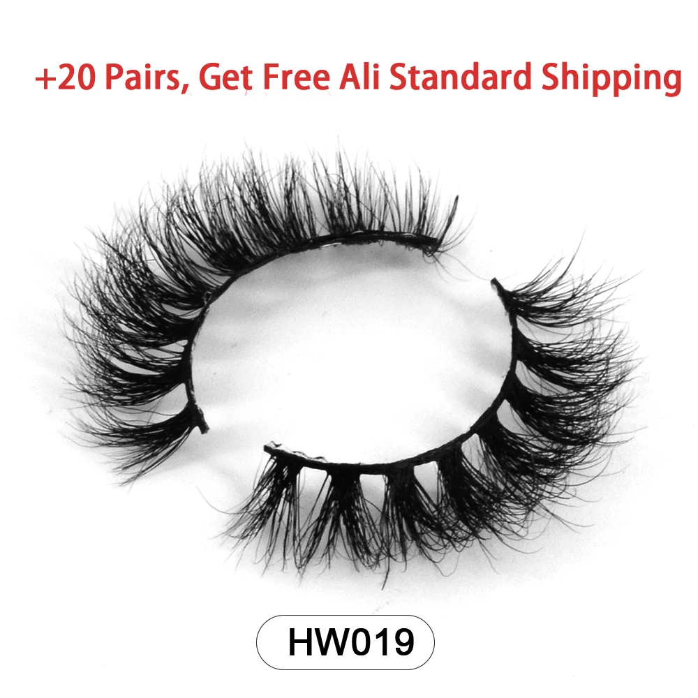 HZJY Dropshipping 10-15mm 3D Real Mink Handmade Crossing Lashes Individual Strip Thick Lash Fake Eyelashes with free paper boxes