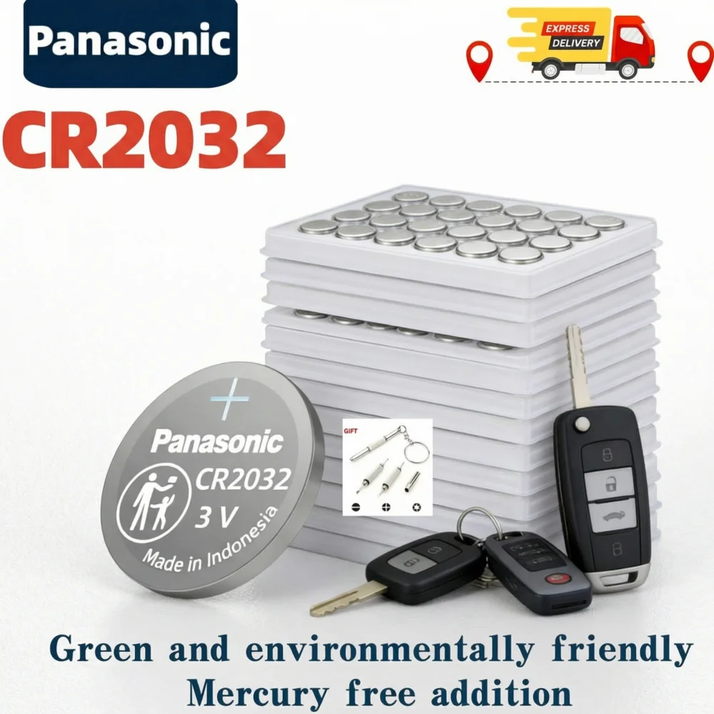 

5-200PCS Panasonic CR2032 CR 2032 3V Lithium Battery for Watch Calculator Clock Remote Control Toys Button Coins Cell