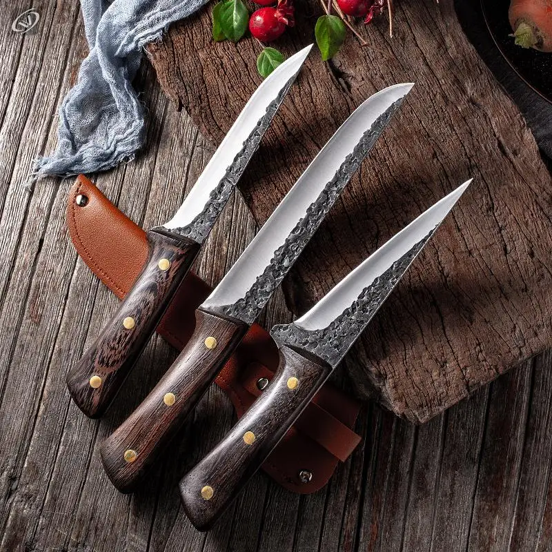 Forged Boning Knife Set Handmade Forged Chef Knife Professional Kitchen Knives Meat Slaughtering Butcher Knife Cooking Tools