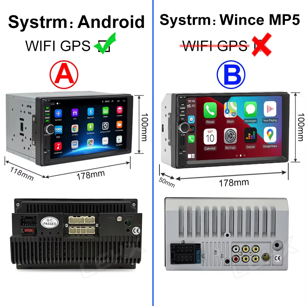 CAIXI Radio Universal 2Din Android 14 coche Multimedia Carplay Autoradio gps para toyota Nissan Jeep Hyundai Kia Chevrolet VW Fiat 6