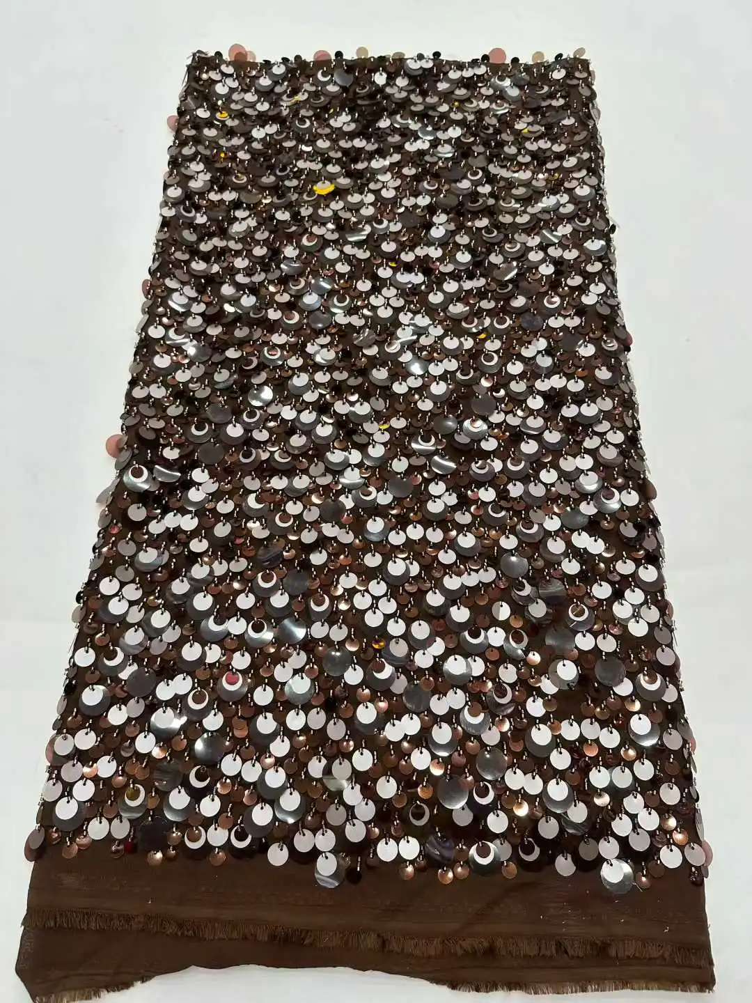 

Latest African Nigerian France Hot Sale Swiss Lace Fabric With Beads Sequins 2025 High End for Bride Wedding Party Sew Dresses