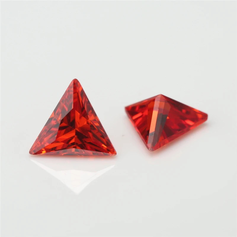 Size 3x3mm~10x10mm Triangle Shape Loose Cubic Zirconia Stone 5A Zircon CZ Synthetic Gemstone For Jewelry