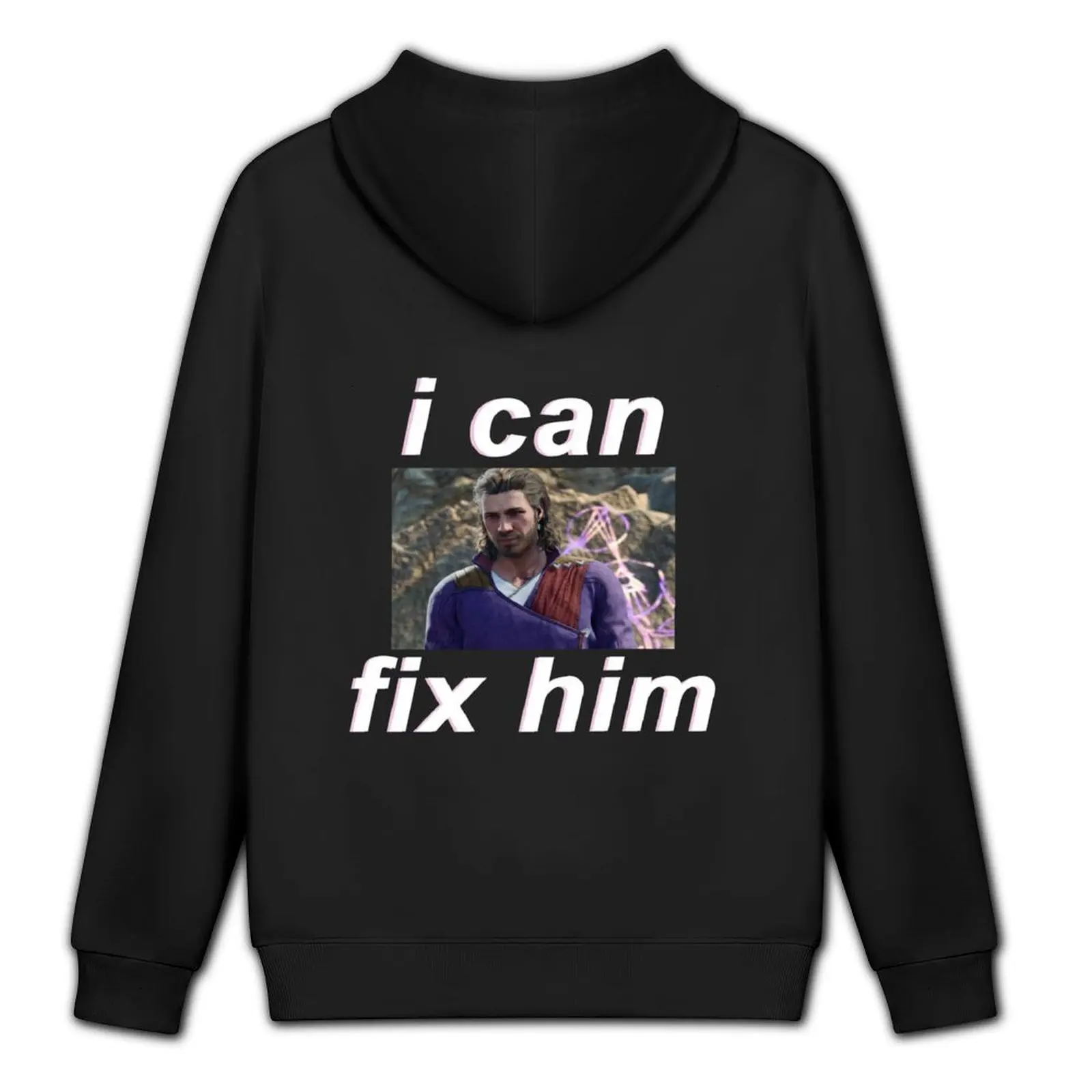 (FOR DARK BACKGROUND) Gale I can fix him Hoodie korean style clothes men's sweat-shirt men's winter sweater men's hoodies