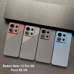 Cover For Xiaomi Redmi Note 13 Pro 5G Case For Poco X6 Case PC Carbon Fiber Texture Pattern Matte Hard Slim Thin Shell Bumper