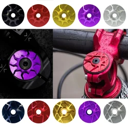 Bike Headset Cap Aluminum 7075 Head-cap Headset Acessories Extra Light CNC Machined Top and Titanium Bolt Stem Cap Bicycle Part