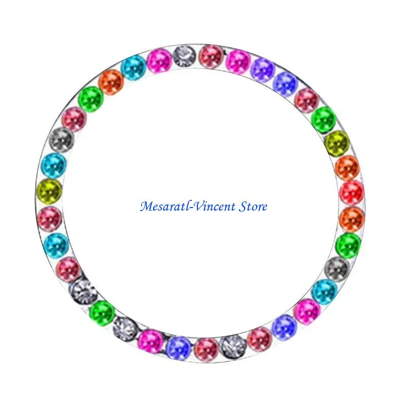 

A70F Car Ignition Diamond Sticker Interior Switch for Auto Motorcycle Styling for Rhinestone Bling Decoration Circle Cover