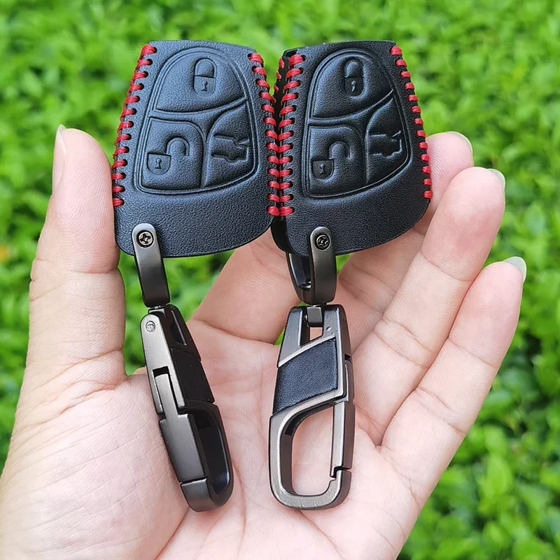 Leather Remote Car Key Fob Case Cover Holder Shell for Mercedes Benz C B E R Class GL CLS CLK SLK W203 W211 W204 3/4 Buttons