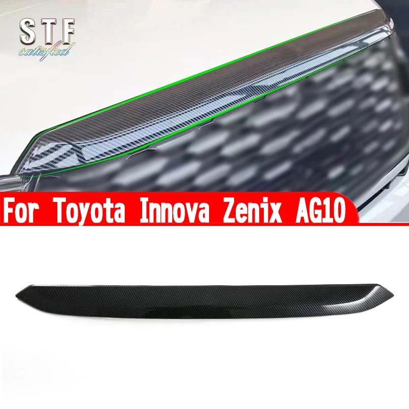 For Toyota Innova Zenix AG10 2023 2024 Car Accessories Front Grille Around Hood Strip Trim Molding Decoration Stickers