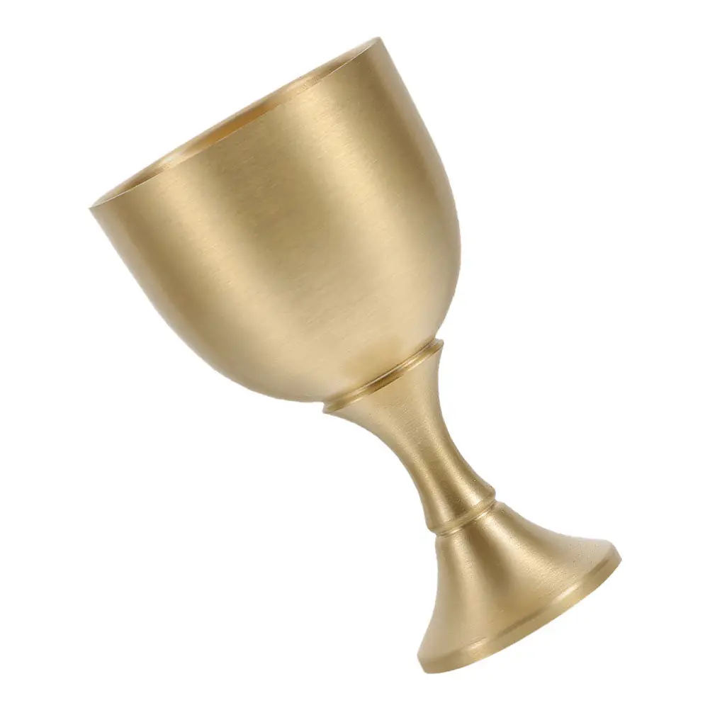 Brass Shot Glass Chalice 30Ml Mini Gold Goblet Gothic Holy Altar Communion Wine Drinking Vessel Ritual Tea Cup