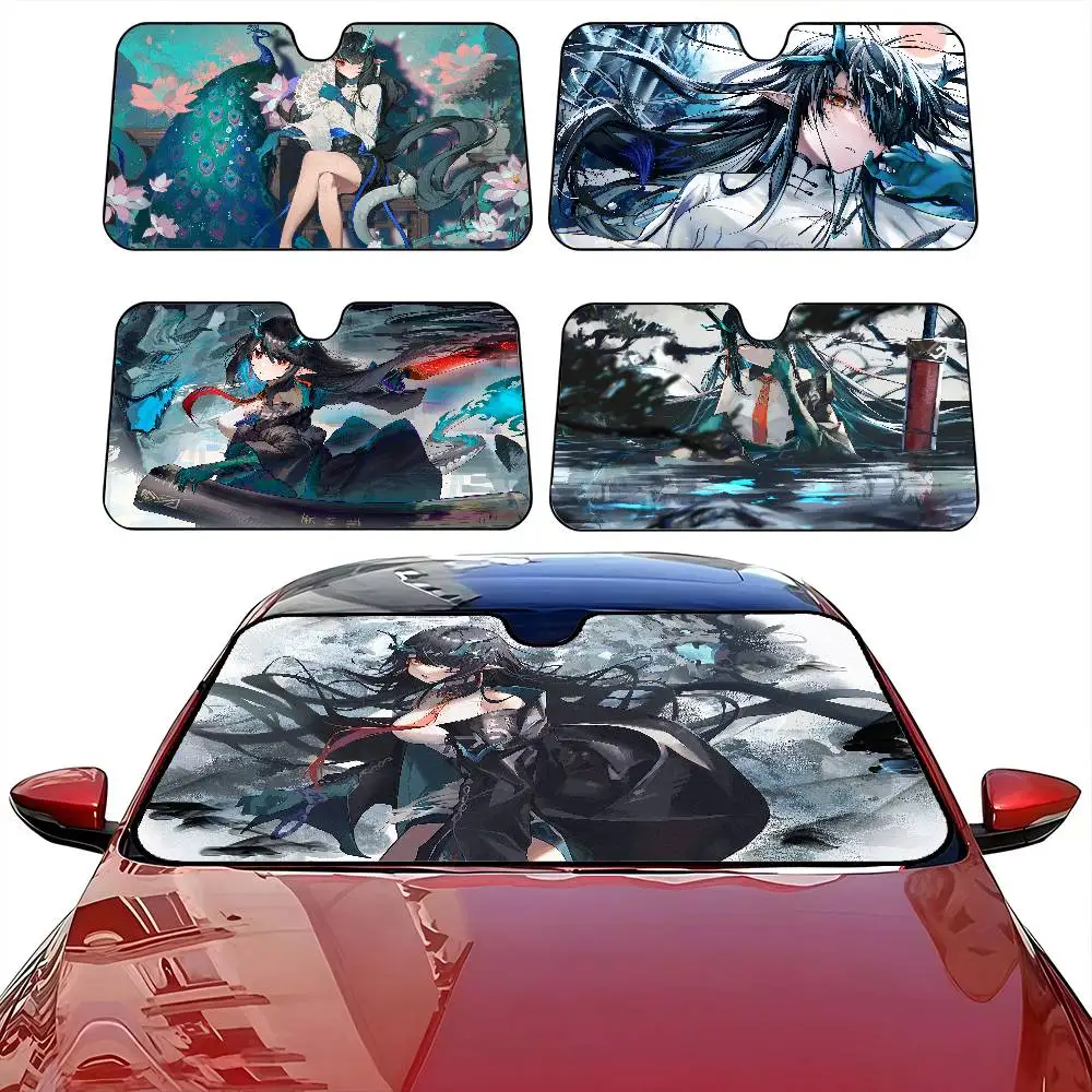 

A-Arknights D-Dusk Car Sun Shade Front Window Sunshade For Most Sedans SUV Blocks Max Uv Rays Keep Your Vehicle Cool