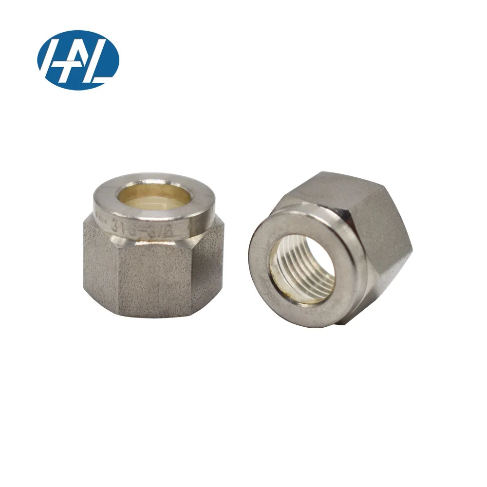 

Stainless Steel 316 High Pressure 7/8 In. Caps 1/4'' Tube Od Compression Nuts and Ferrules Sets