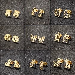 Tragus Piercing Stainless Steel French Bulldog Dog Earrings For Women Girls Ladies Novelty Anime Jewelry Bulk Pets Animal Stud