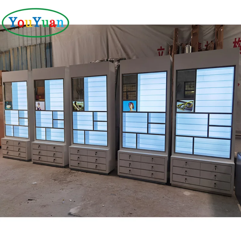 (Customized) Sunglass display wall stand metal jewelry cabinets display showcase display