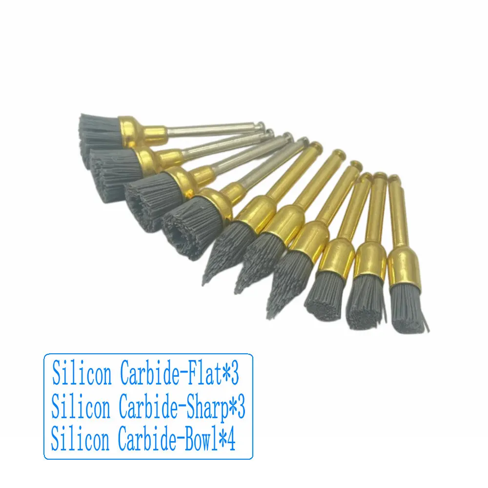 

10pcs Dental Dental Polishing Brush Wheel 2.35mm For Contra Angle Handpiece Goat Hair Cotton Felt Polisher Prophy Brushes