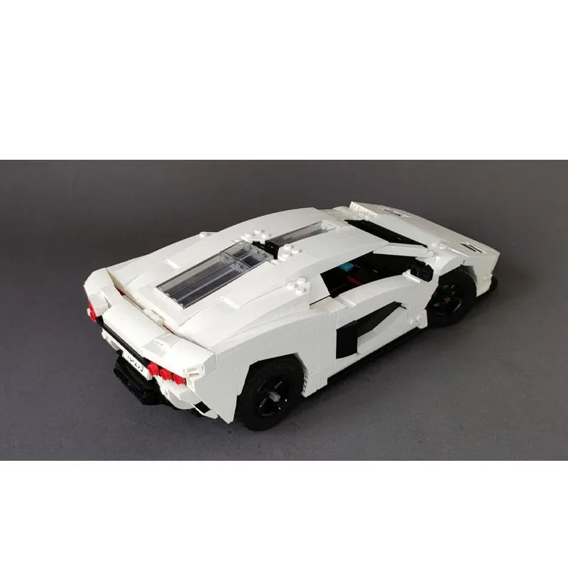 MOC- 159282   Witte Supercar LPI 800-4 Montage Splicing Bouwsteen Model 1202 Bouwsteen Onderdelen Kinderen Verjaardag Speelgoed Cadeau
