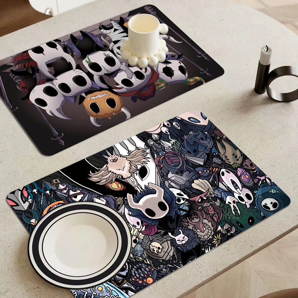 Hollow Knight Kitchen Absorbent Pad Dry Draining Mat Sink Washstand Coffee Machine Pads Table Placemat Faucet Anti Splash