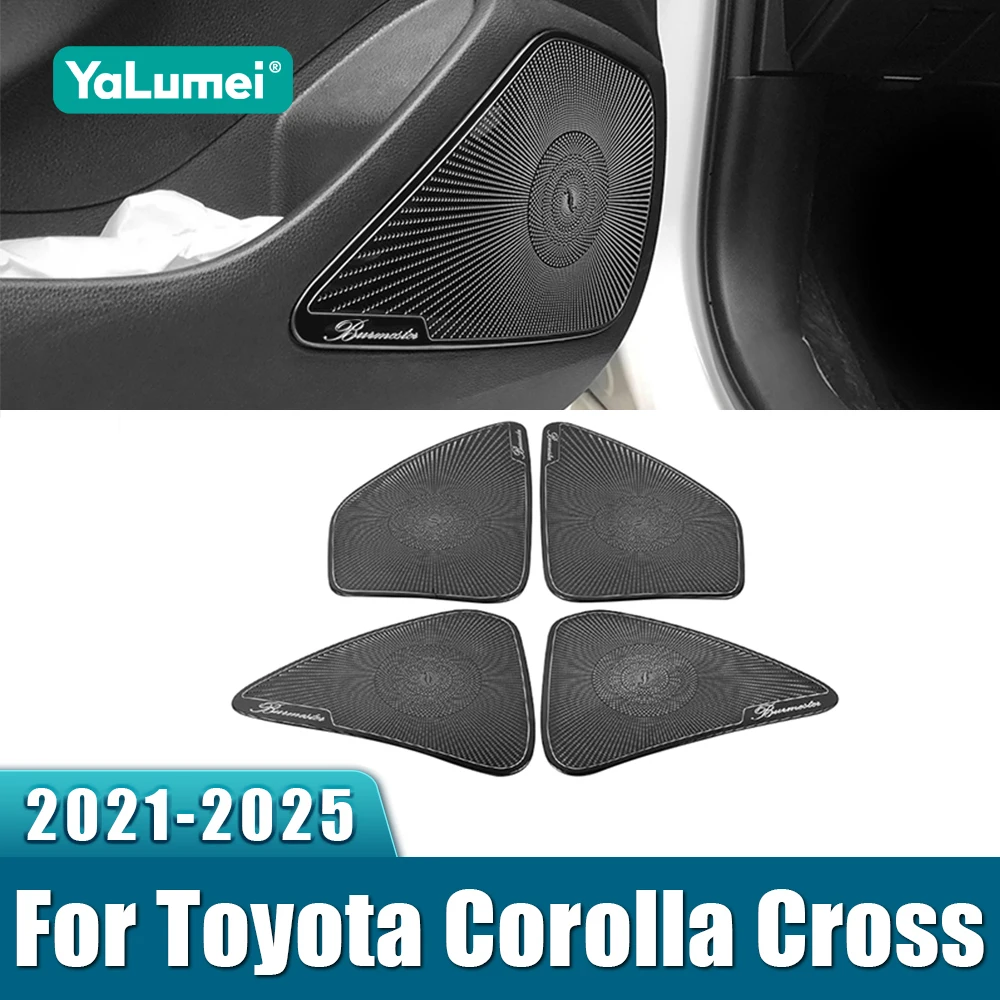 

For Toyota Corolla Cross XG10 2021-2023 2024 2025 Stainless Car Door Audio Speaker Cover Loudspeaker Tweeter Trim Case Sticker
