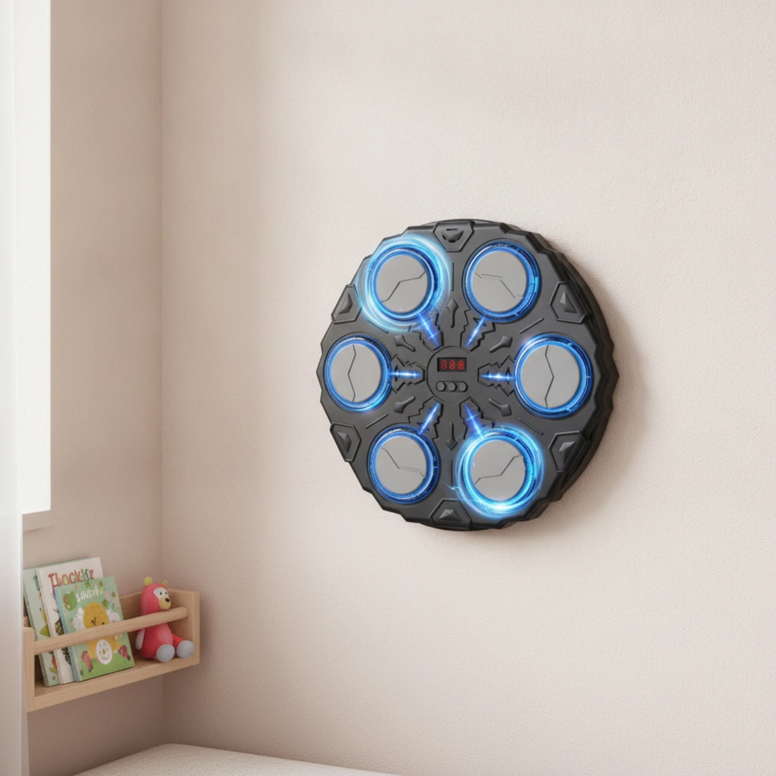 Music Boxing Machine Space Saving Wall Mounted Boxing Machine Fitness Equipment Sensitive Sturdy for Beginners, Home Gym, Garage