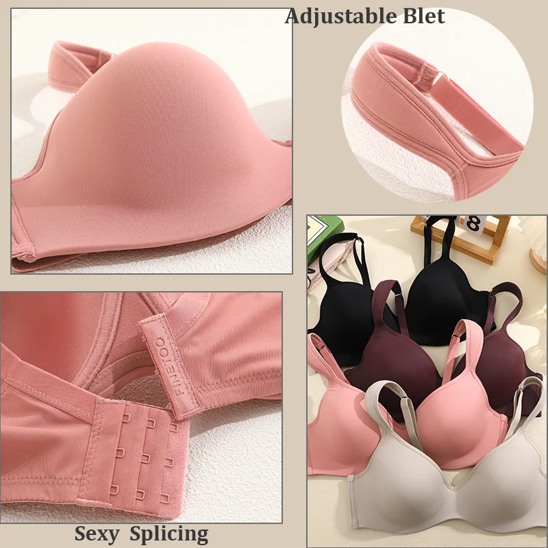 Sexy Bras Plus Size Women Fixed Cup with Pad Female Underwear Soft and Skin Friendly Breathable Brassiere Lingerie Fashion Lady