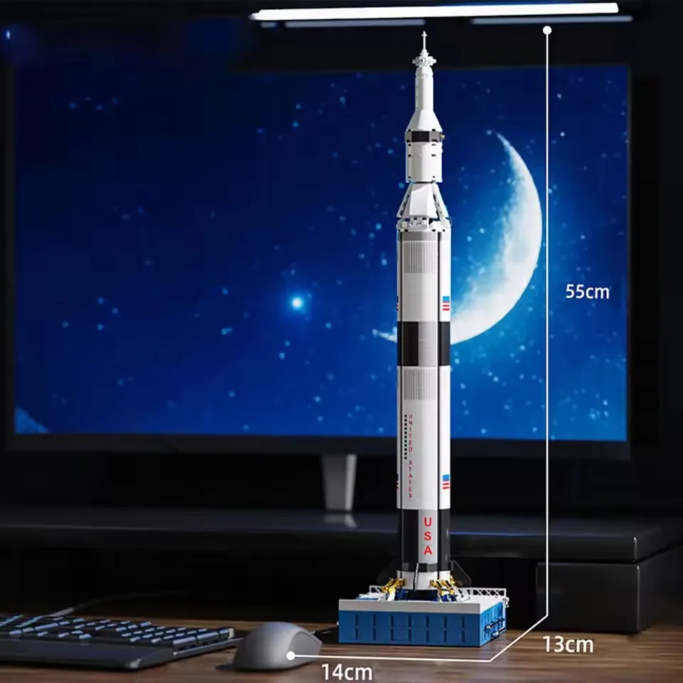 

846 шт. Сатурн V запуск автомобиля ракета строительные блоки кирпичи MOC исследование космоса развивающие игрушки для детей и взрослых подарки