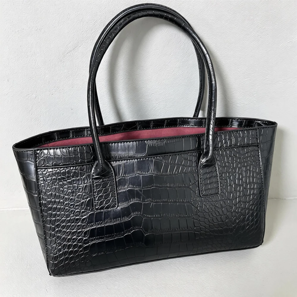 Luxury Bags Coach - クロコダイル柄エンボス加工トップハンドルハンドバッグ、高級グリーントートバッグ、毎日の通勤に最適な多用途シックな普段使いの女性用ショルダーバッグ