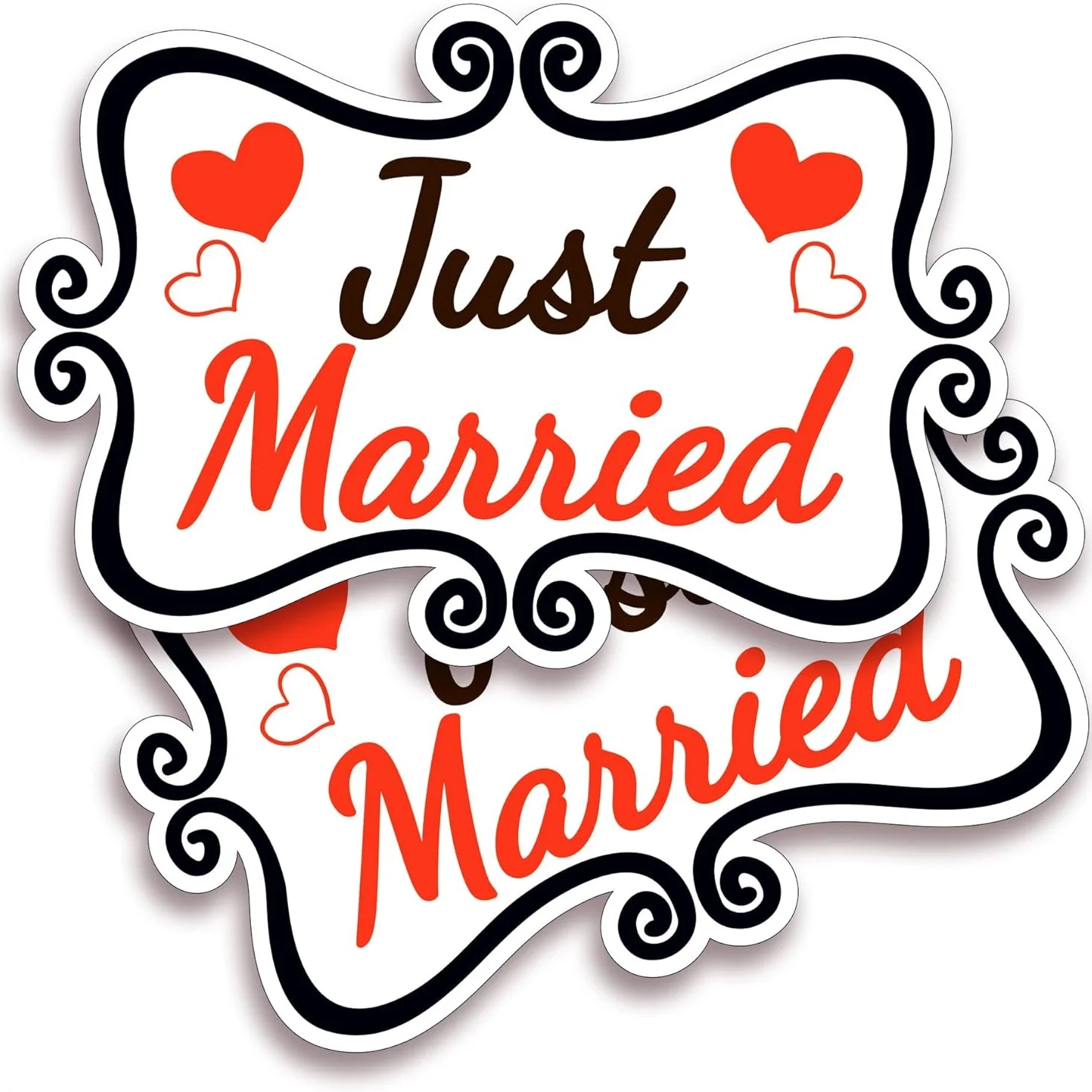 Married Car Decorations 3 PCS Just Married Car Magnets 12x8 Honeymoon Rear Tailgate Car Magnet Sign for Wedding Car Door