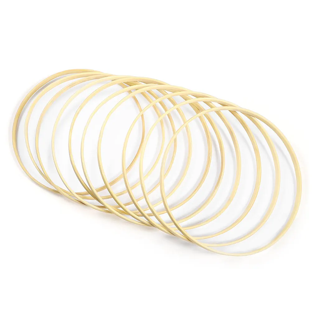 

13 pcs 15Cm Bamboo Material Smooth Dreamcatcher Diy Round Fan Frame Wind Chime Wreath Home Decor