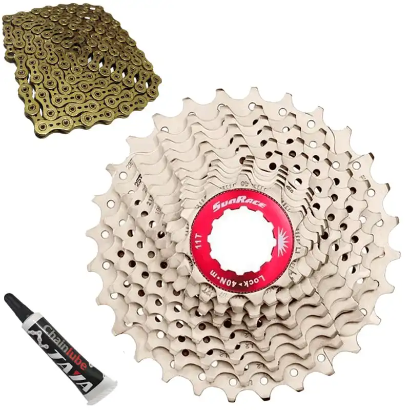 Cassette Bike Sunrace Rx1 Speed 11v 11/28 + Taya Chain 11V