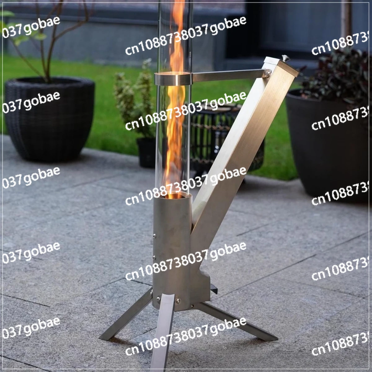 Efficient Heating Rocket Stove - Home Heating & Outdoor Camping Portable Glass Stainless Steel Pellet Stove