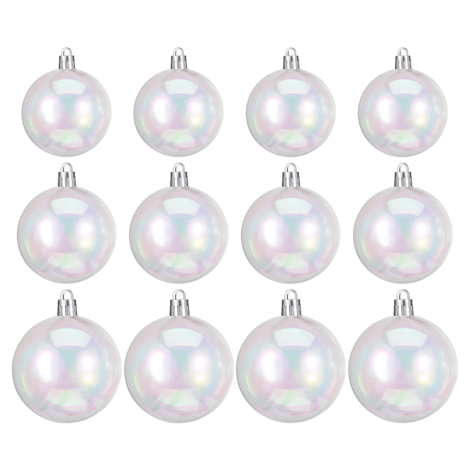 

30pcs Transparent Christmas Balls 4/5/6Cm Iridescent Plastic Baubles For Xmas Tree Decor Holiday Party Hanging Ornaments Home