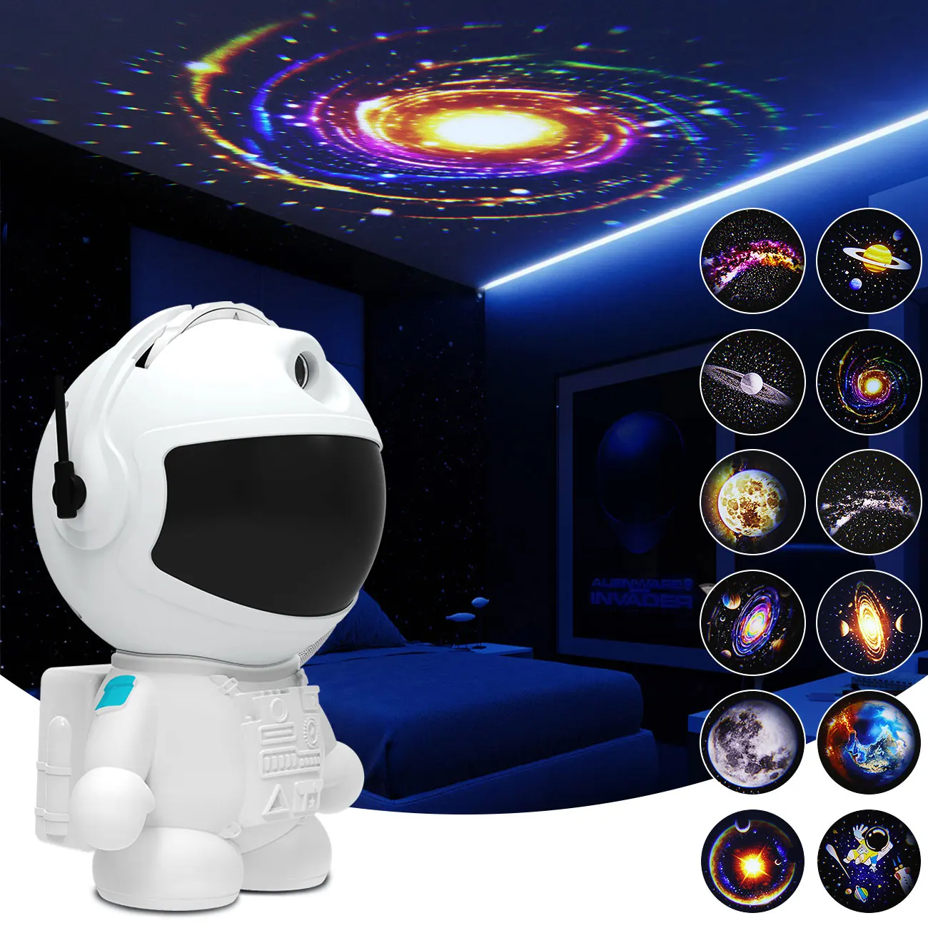 

Night Light Galaxy Projector Starry Sky Projector 360° Rotate Planetarium Lamp for Kids Bedroom Christmas Gift Wedding Decor