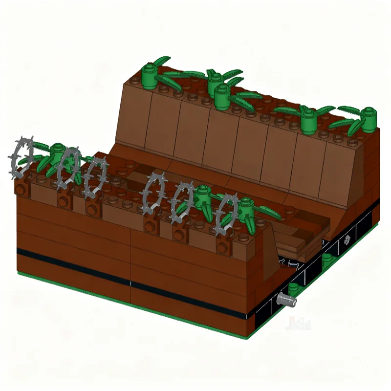 135pcs MOC Modular Buildings WW1 Trench Straight Section Model Building Blocks Architecture Christmas Gift Toy Creative Birthday