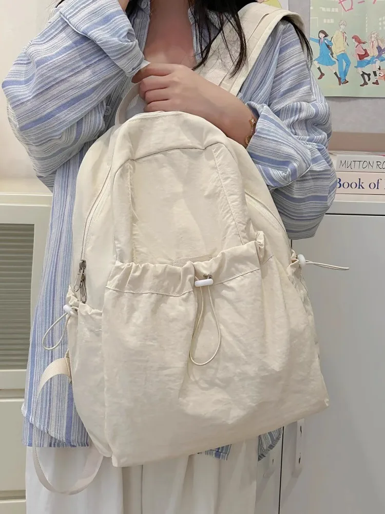 

Casual Outdoor Travel Women's Bapa Lightweight Simple Sle High School College Student Bookbag Nylon Material Zipper Clo...