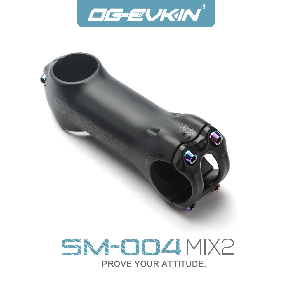 OG-EVKIN SM-004 Carbon Bicycle Stem 80/90/100/110/120mm Titanium Alloy Screws 28.6mm 31.8mm 6/17 Degree Road MTB  Bicycle Stem