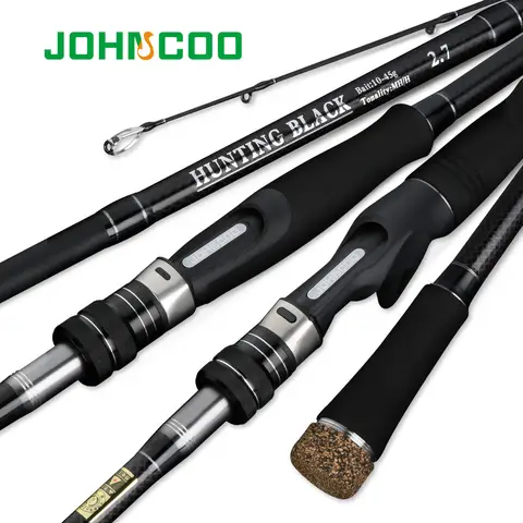JOHNCOO 탄소 낚싯대 2.7m 3.0m MH H 파워 스피닝로드 농어 해안 낚싯대 3 섹션 긴 캐스팅 낚싯대