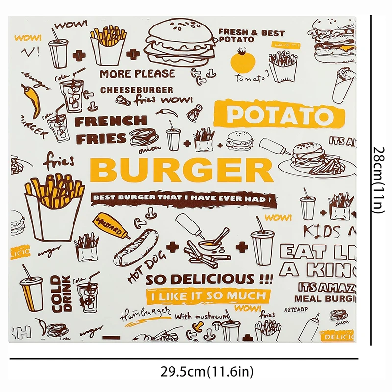 50/100Pcs Sheets Deli Paper, Grease-Proof Parchment Paper Basket Liners, Food Wrappers for Sandwich Burger Fries, Baking Tools